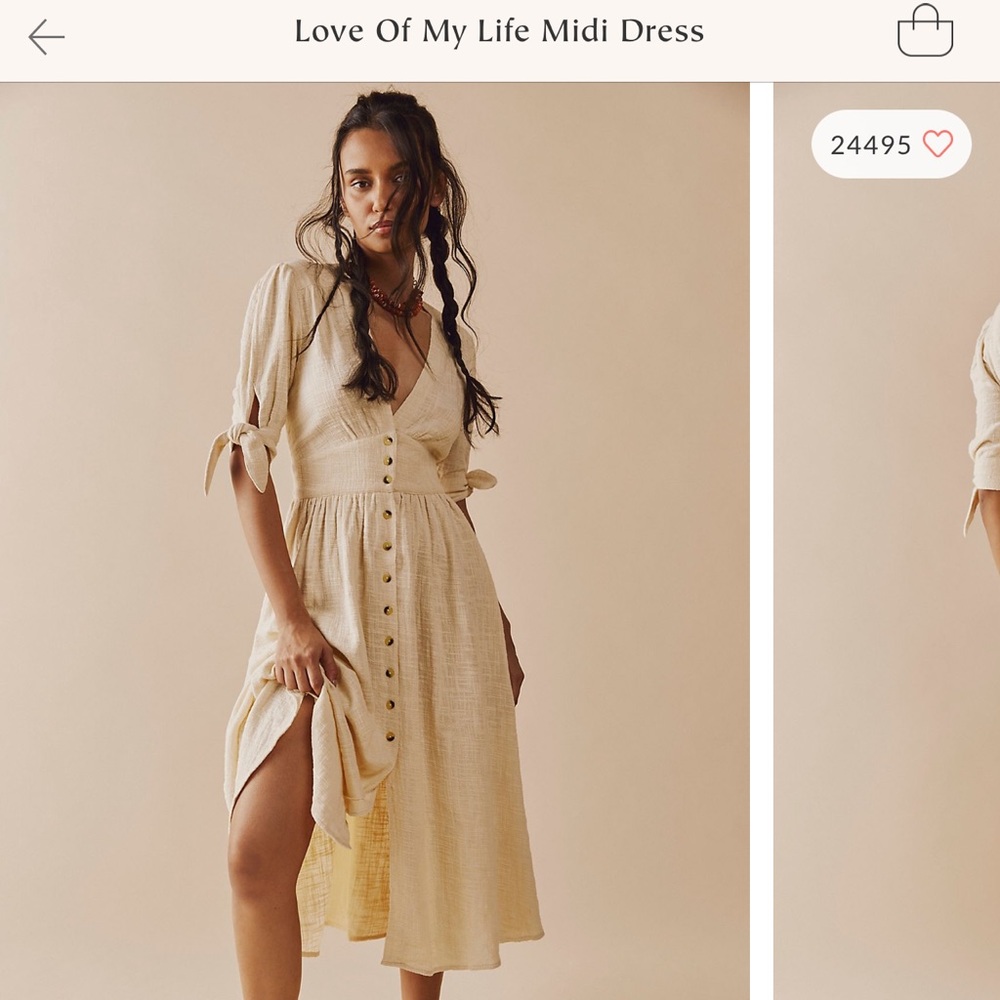 Free People Love of my life midi dress , color pampas